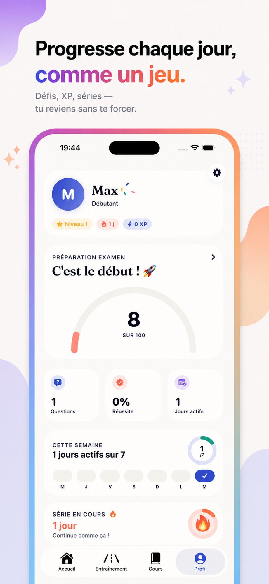 Progression gamifiée